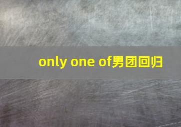 only one of男团回归